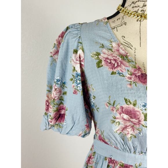 B1 Newbie Floral Maxi Dress Womens XS Cottagecore Romantic Swiftie Feminine Chic - Picture 4 of 7